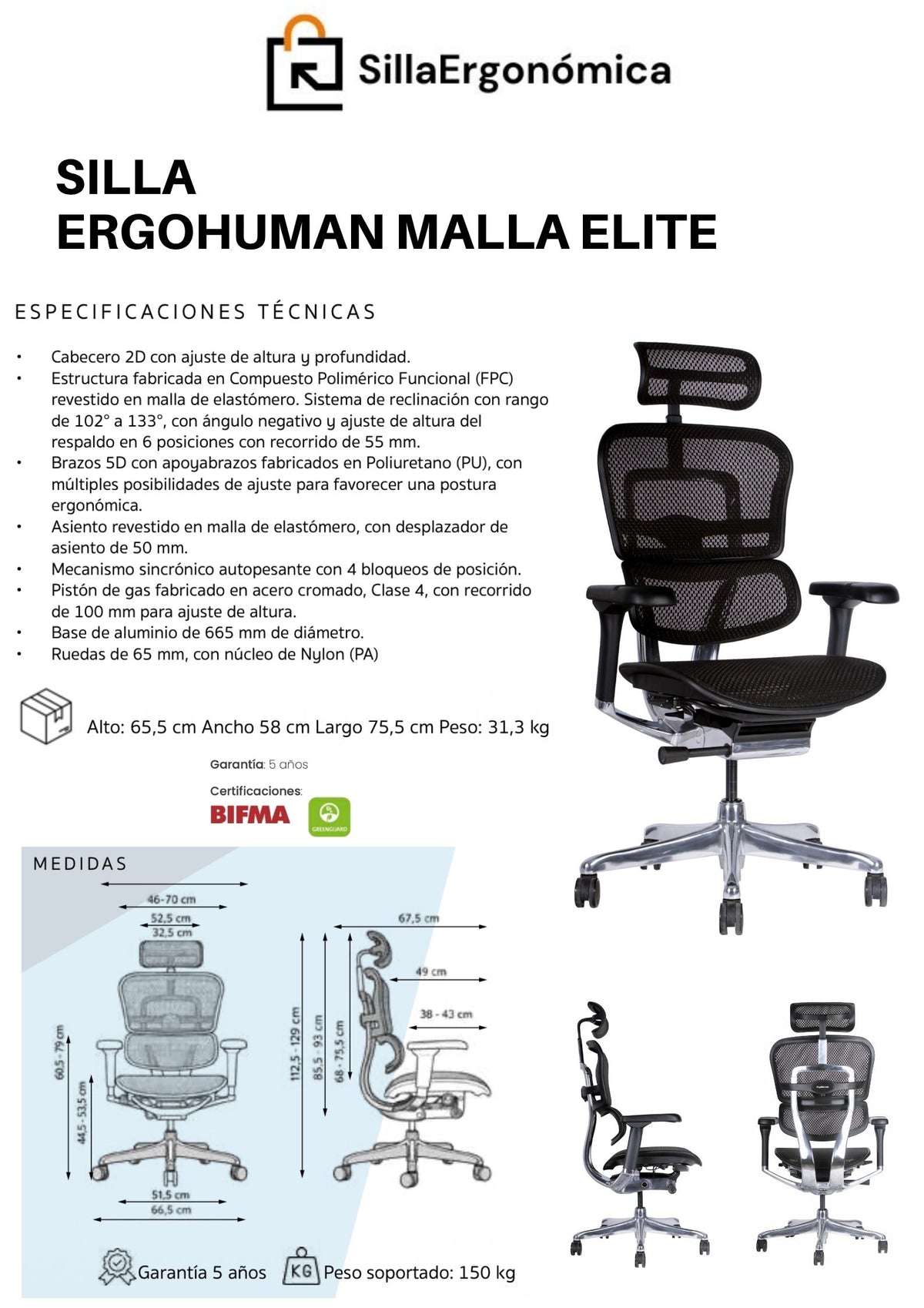 Silla Ergohuman Malla Elite