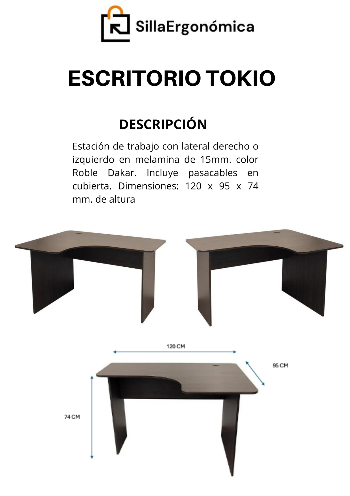 Estación De Trabajo Escritorio Tokio 120x95