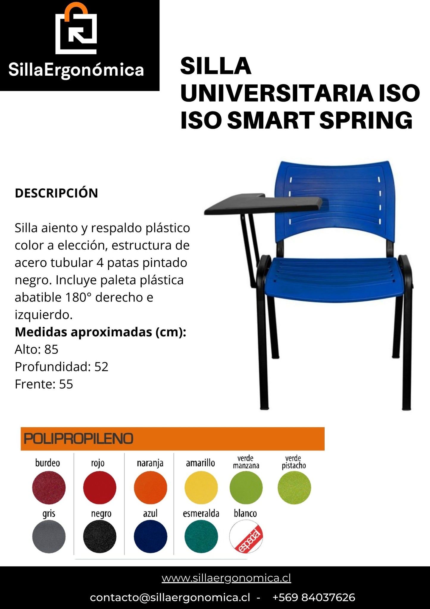 Silla Universitaria Iso Smart Spring