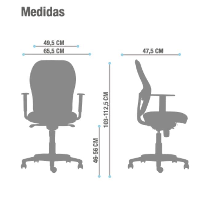 Silla Ergonomica De Escritorio Q3 Brazos 2D