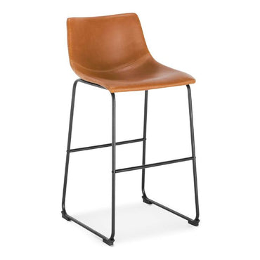 Taburete De Bar Burgos De Cuero Y Metal Industrial