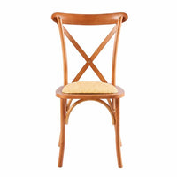 Silla Crossback Madera y Rattan - Natural