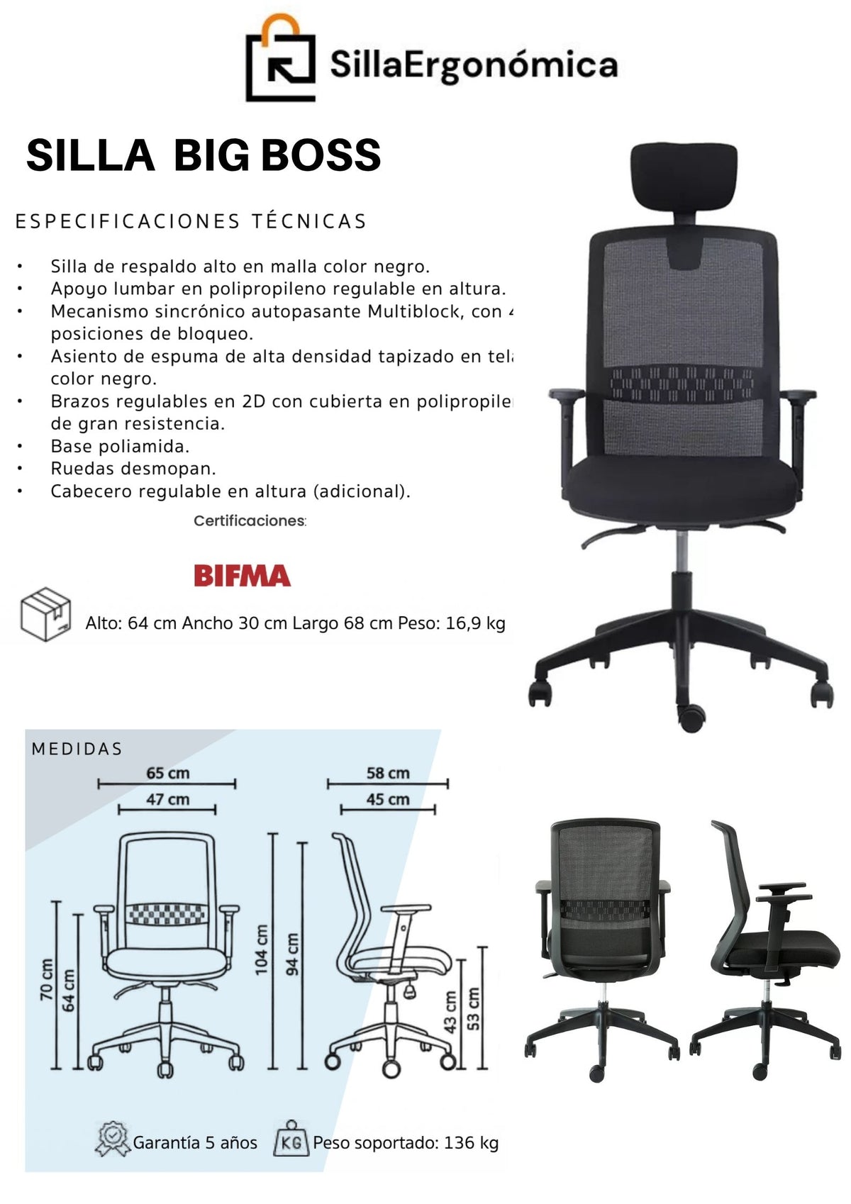 Silla Ejecutiva De Escritorio Big Boss