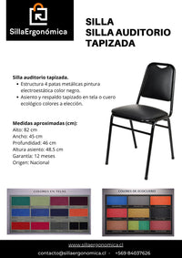 Silla Auditorio Tapizada Eco Cuero