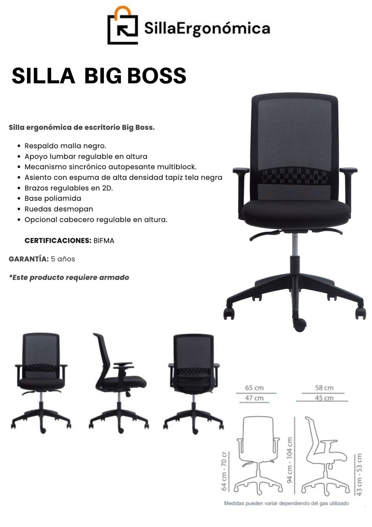 Silla Ejecutiva De Escritorio Big Boss