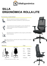 Silla Ergonómica de escritorio Rolla Lite